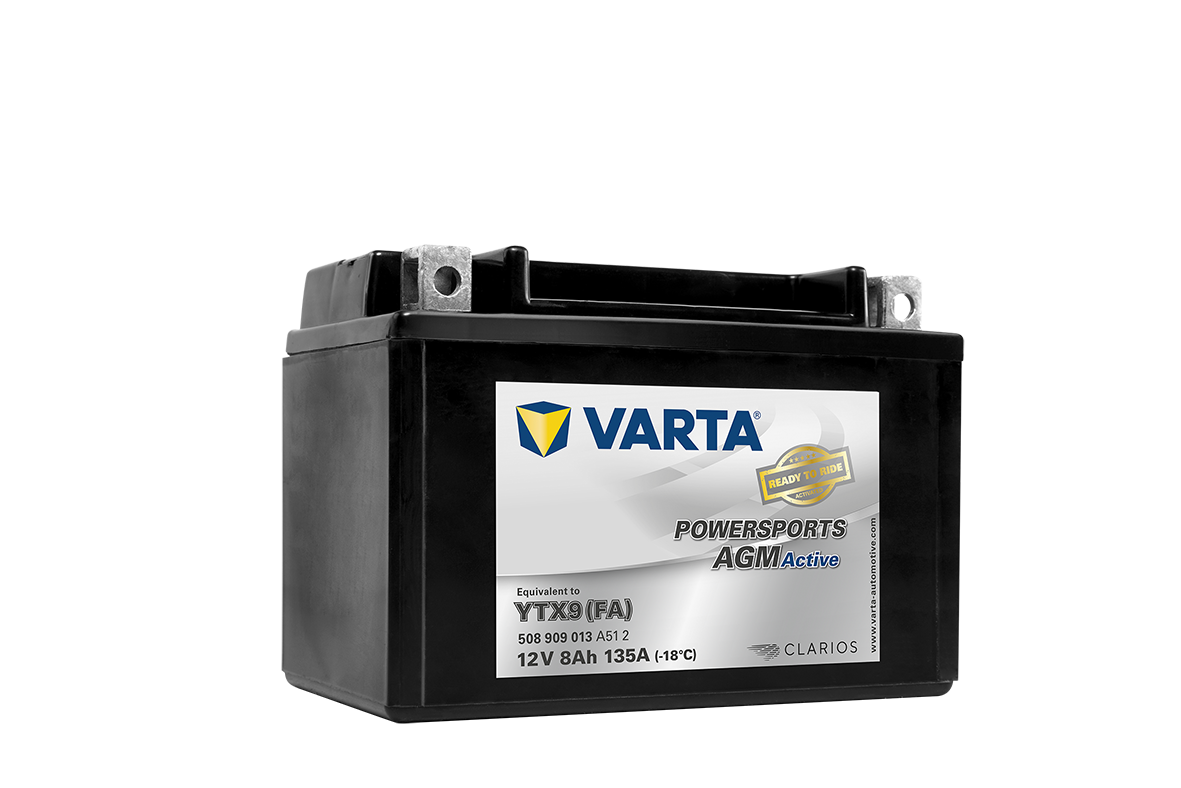 Batería moto VARTA Powersports AGM YTX9-BS 12V 8Ah 135A. Baterías Berrocal